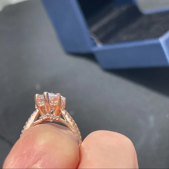 🌟🌟SOLD ITALO JEWELRY rose gold classic PEAR engagement ring brilliant stobox 6 - Picture 10 of 15